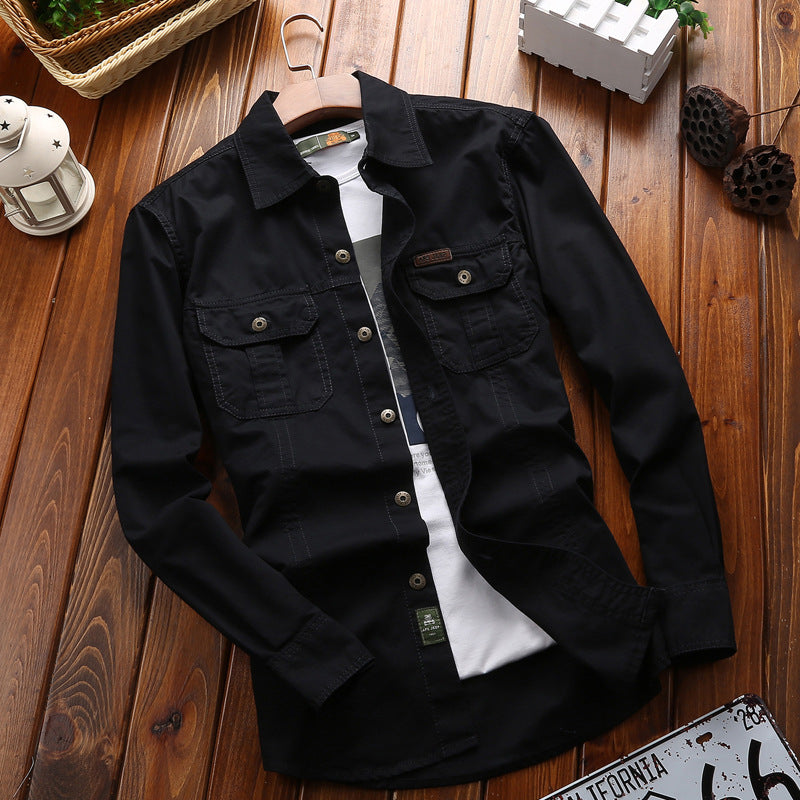 Herren nan vielseitiges Canvas-Overshirt mit Klappbrusttaschen, verstärkten Nähten und regular fit Echo Archiv