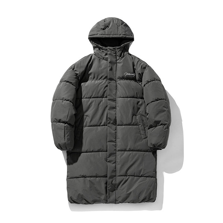 Unisex Oversize langer Steppmantel mit Kapuze und wattierter Thermoisolierung Echo Archiv