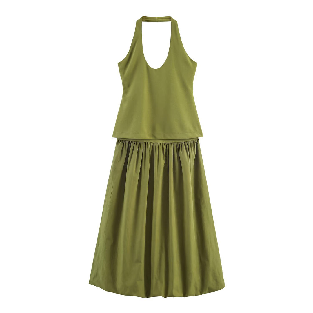 Damen Freizeit Set mit Neckholder und weitem Rock Echo Archiv