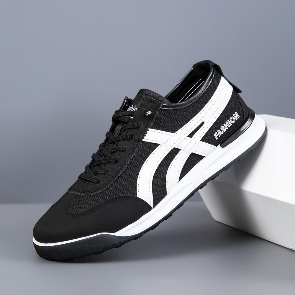 Herren Retro-leichte Low-Top Sneaker mit Canvas-Obermaterial und Wildleder-Overlays Echoarhiv – Norré