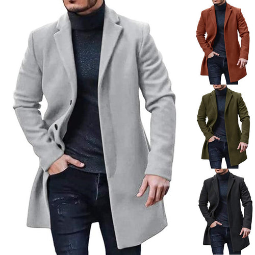 Herren eleganter Langmantel mit modernem Schnitt und praktischen Taschen Echoarchiv 1757081343