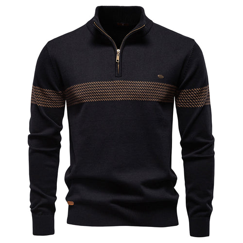 Herren Pullover mit Stehkragen und Reißverschluss Echoarchiv