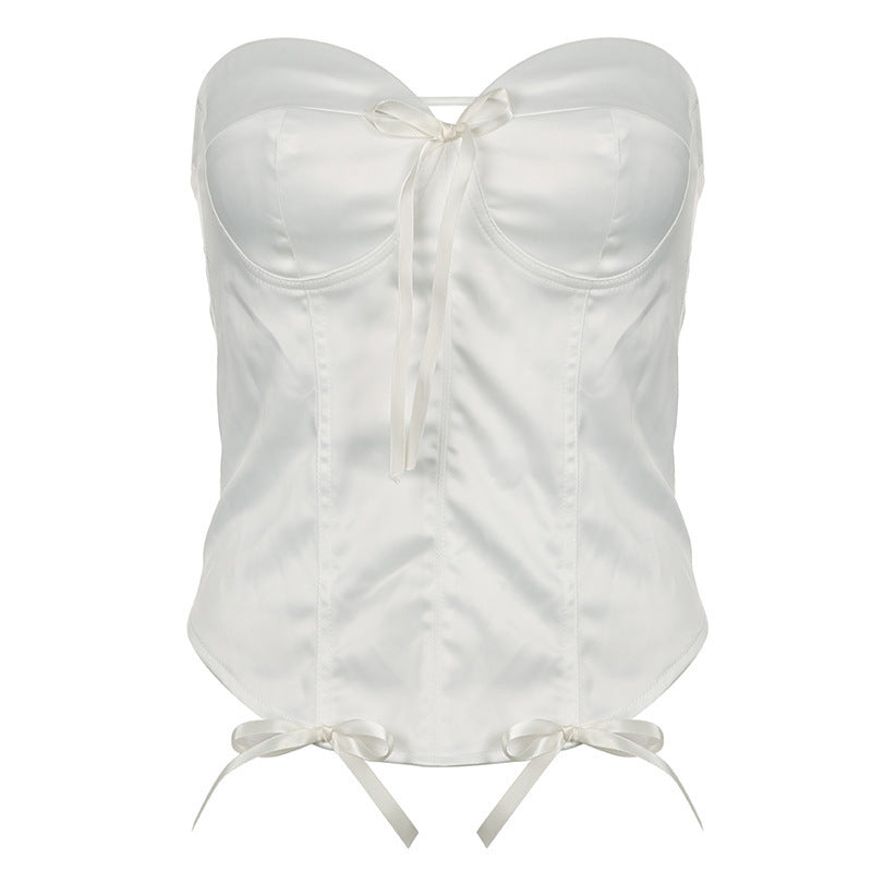 Damen Strapless Corsagenoberteil mit raffinierten Satinbändern Echo Archiv