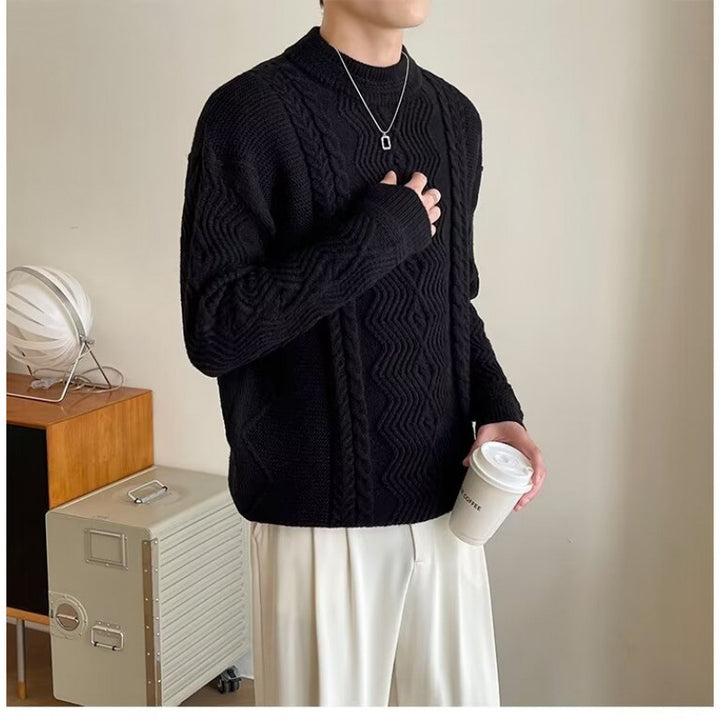 Herren Grobstrickpullover mit modernen Zopfmuster Echo Archiv