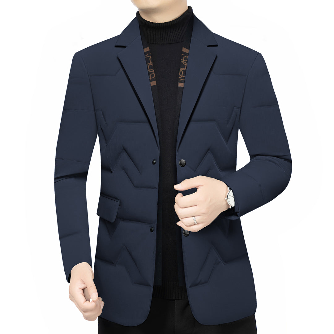 Herren Gepolstertes Business-Sakko mit gesteppter Optik und Notch-Revers – Tianoro