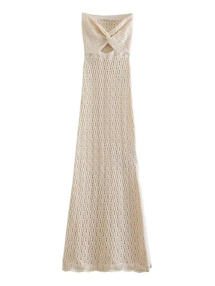 Damen gehäkeltes Maxikleid mit offener Rückenpartie Echo Archiv