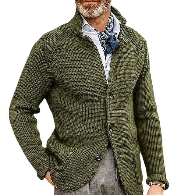 Herren Strickjacke mit Stehkragen und Strukturstrick Echo Archiv
