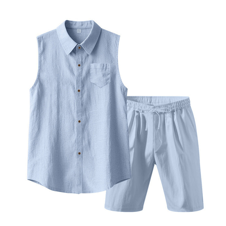 Herren ärmelloses Oberteil mit elastischen Shorts Echoarchiv