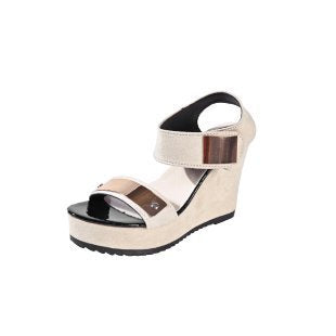 Damen nan Keilabsatz-Sandalette mit Plateau und metallischen Details Echo Archiv