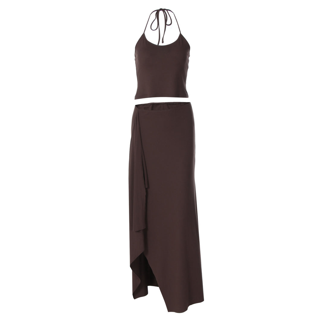 Damen Maxikleid mit asymmetrischem Saum und verstellbarem Träger Echo Archiv