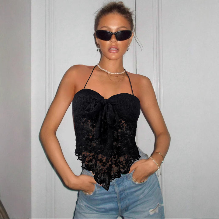 Damen Spitzen-Bustier mit Bindeband und transparentem Design Echo Archiv