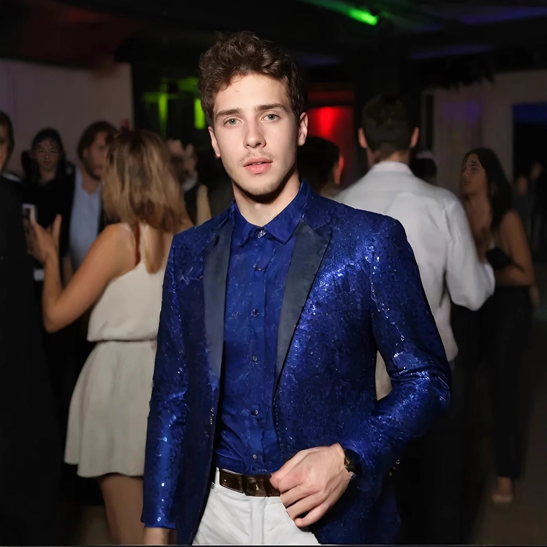 Herren Glamouröser Paillettenblazer im modernen Design Echoarchiv