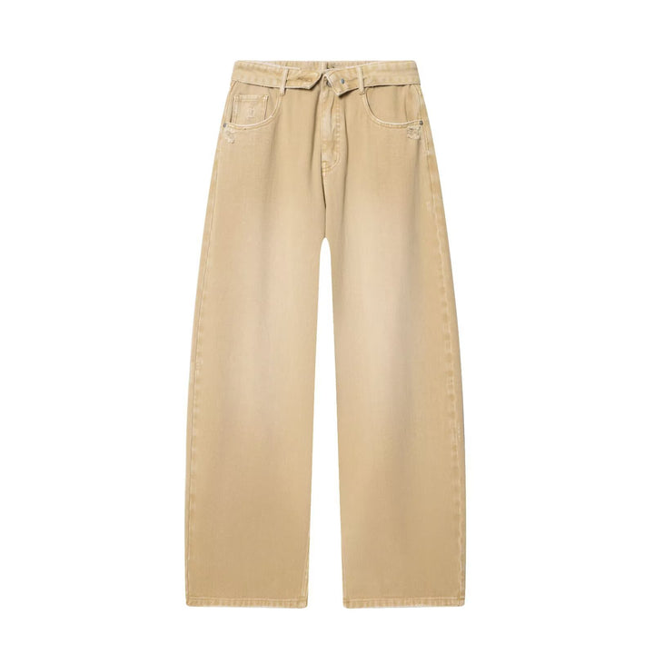 Damen 10+ hochtaillierte weite Culotte-Jeans mit lässiger Used-Optik und gekürztem Bein Echo Archiv