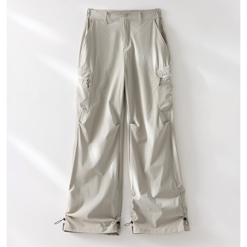 Damen Technische Weite Cargo-Hose mit verstellbarem Saum und Mehrfachtaschen Echoarchiv