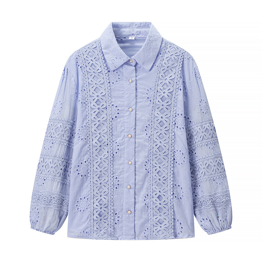 Damen Zweiteiliges Broderie-Anglaise-Set mit Hemdbluse und gestuftem Midirock Echo Archiv
