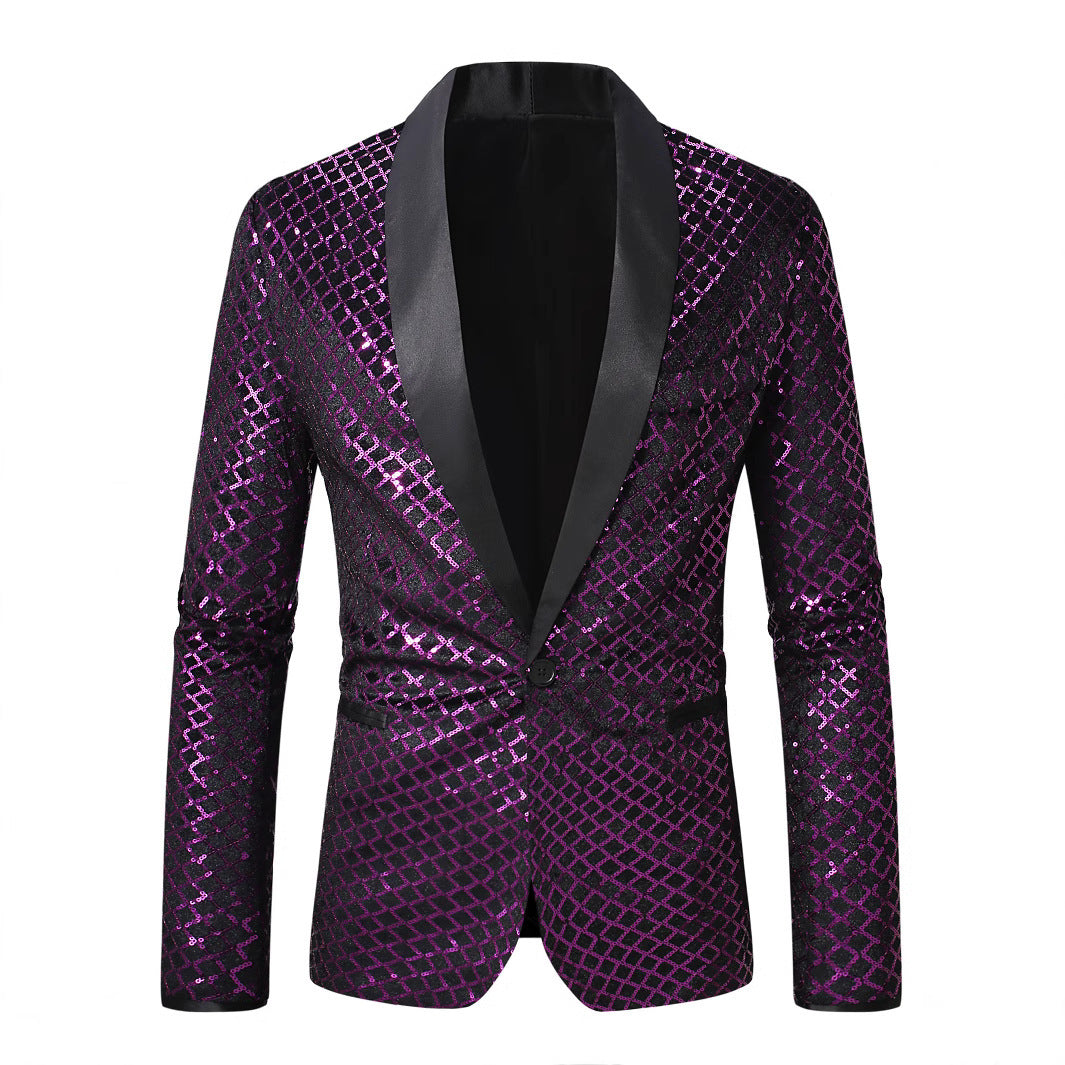 Herren schimmernder Pailletten Blazer mit modernem Design Echoarchiv