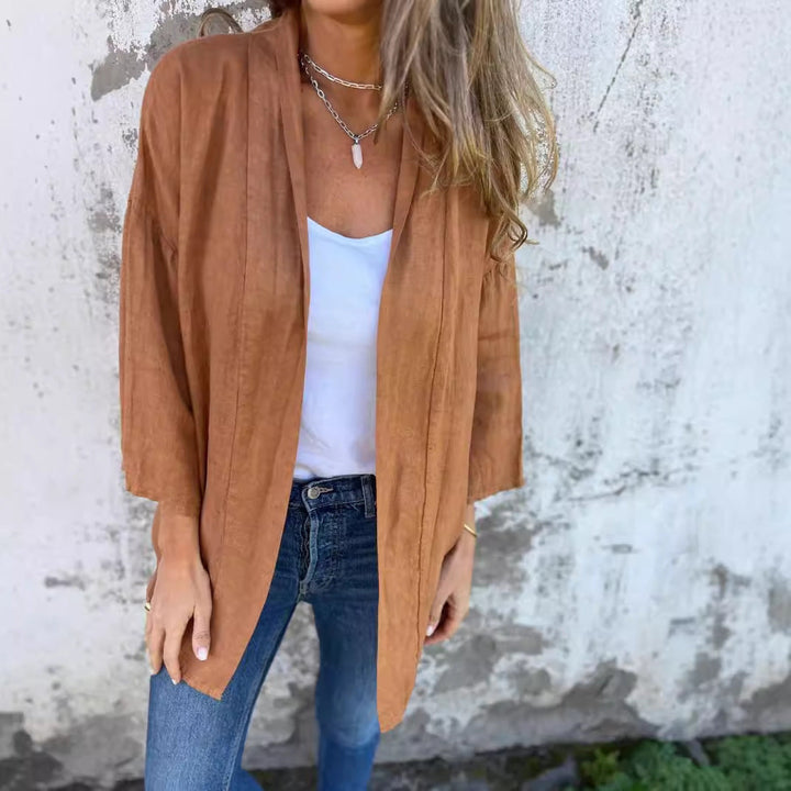 Damen lässige Sommerjacke aus leichtem Leinen Echoarchiv