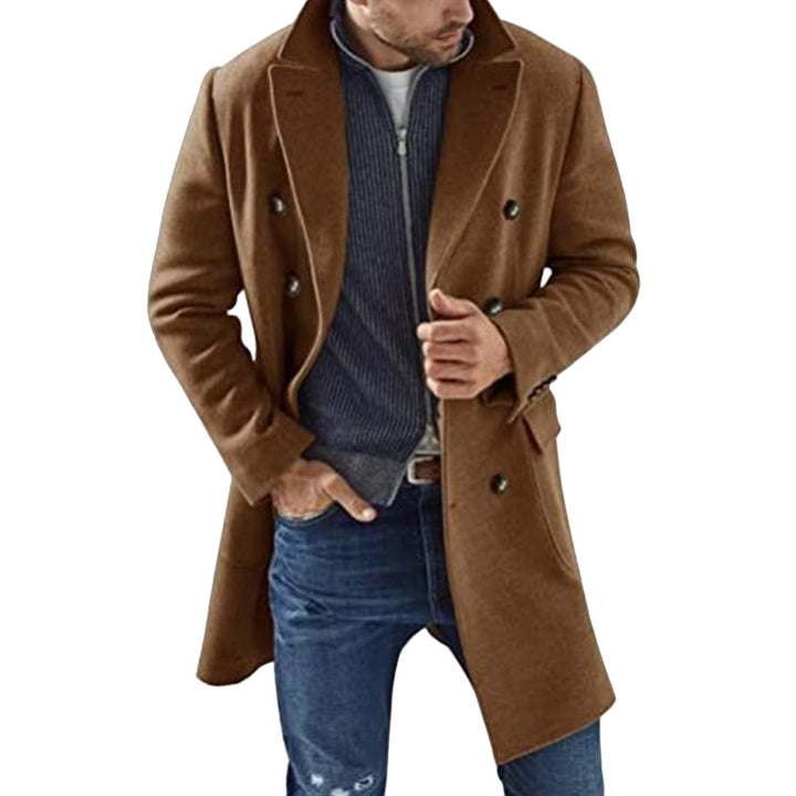 Herren eleganter Doppeltailleur-Mantel mit stylischen Knopfdetails Echoarchiv