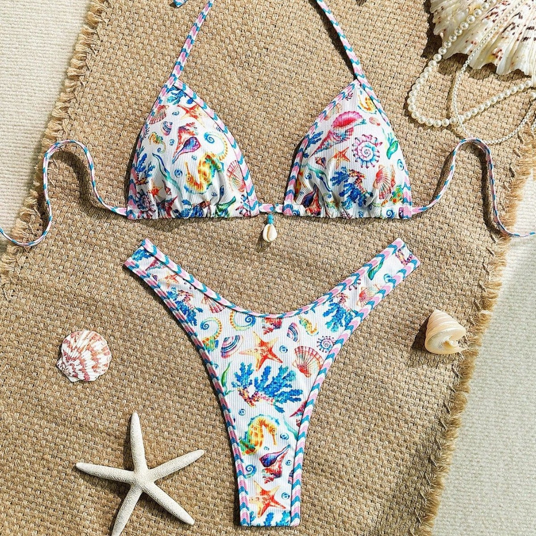 Damen Triangel-Bikini mit maritimem Muster und stylischen Details Echo Archiv