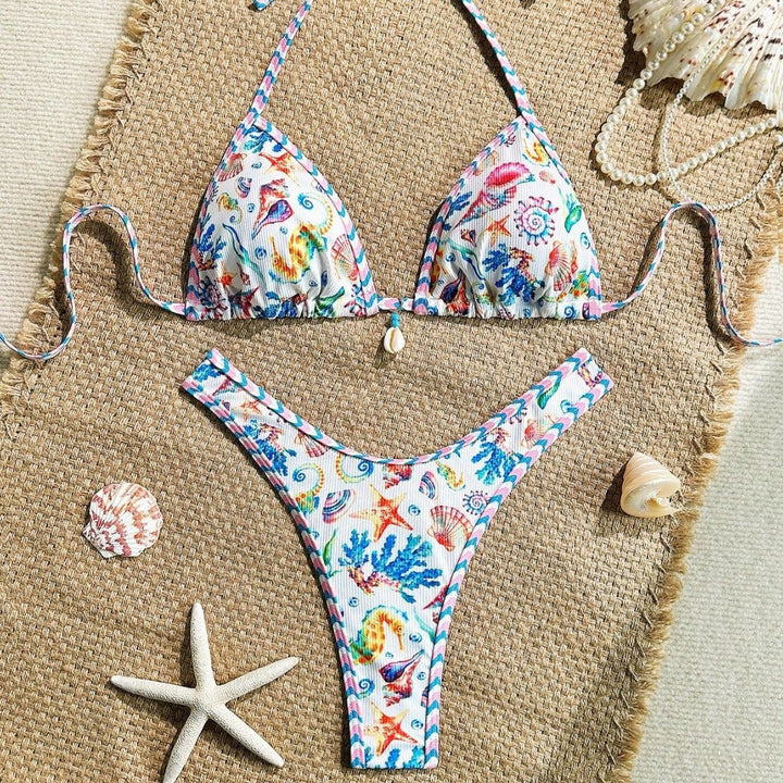 Damen Triangel-Bikini mit maritimem Muster und stylischen Details Echo Archiv