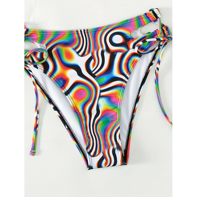 Damen Zweiteiliges Bikini-Set mit transparenter Crop-Top und eleganten Schnürdetails Echo Archiv
