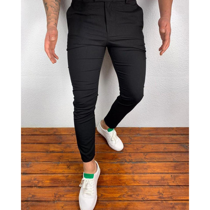 Herren Slim-Fit Anzughose im modernen Design mit elastischem Bund und seitlichen Taschen Echoarchiv