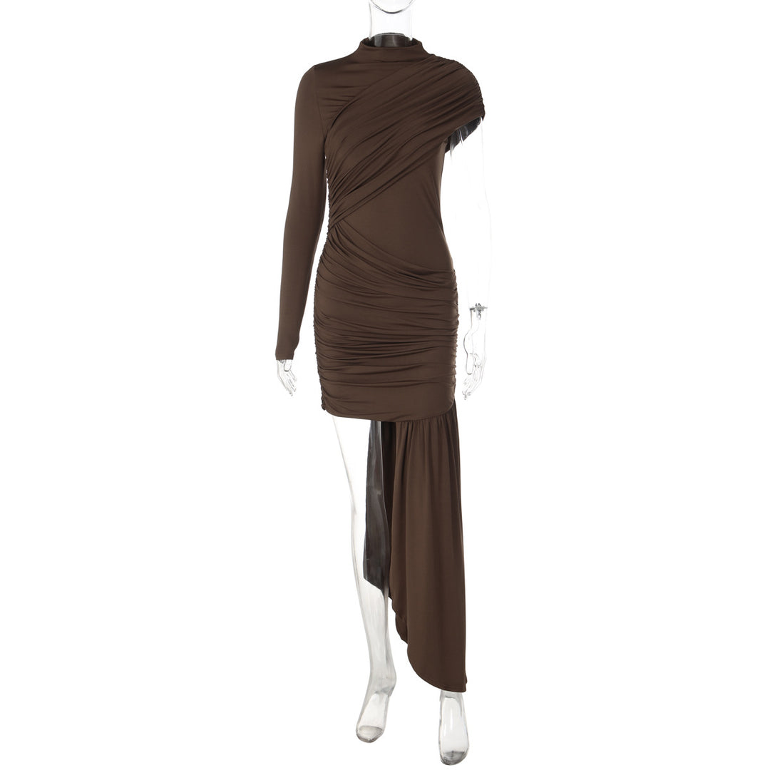 Damen Raffiniertes Maxikleid mit asymmetrischem Saum und Drapé Echo Archiv