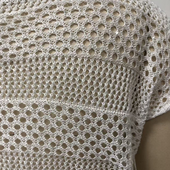 Damen luftige Häkel-Strandtunika mit Knopfdetails Echo Archiv