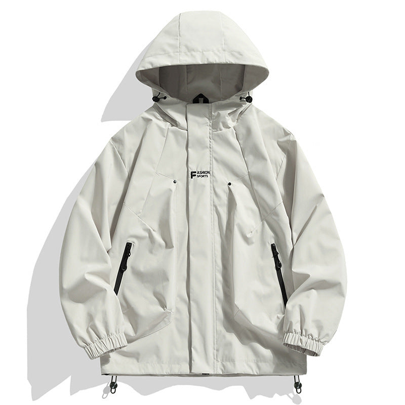 Herren wasserfeste Sportjacke mit verstellbarer Kapuze Echoarchiv