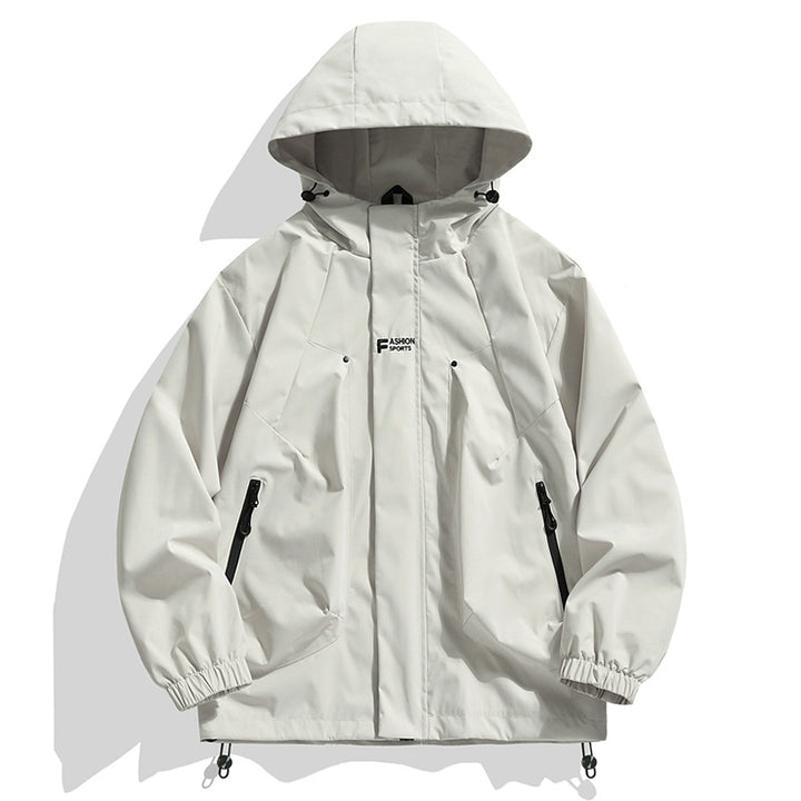 Herren wasserfeste Sportjacke mit verstellbarer Kapuze Echoarchiv