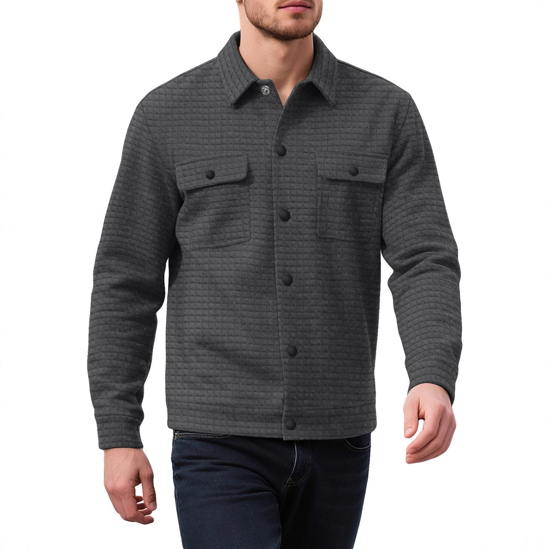 Herren lässige Flanelljacke mit strukturiertem Gewebe und praktischen Taschen Echoarchiv