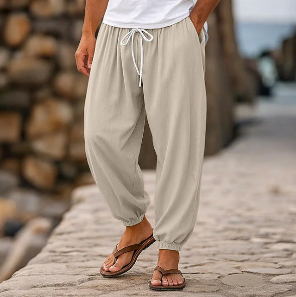 Herren luftige Freizeithose mit elastischem Bund und seitlichen Taschen Echoarchiv