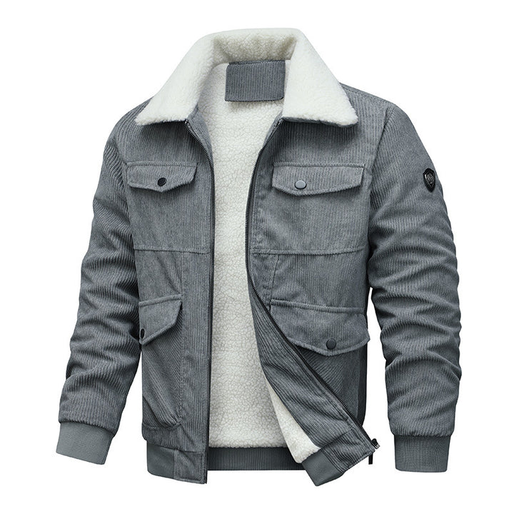 Herren stilvolle und warme Cordjacke mit Fleece-Futter Echoarchiv