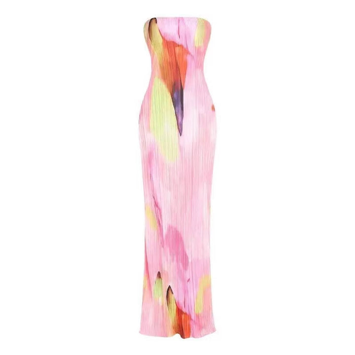 Damen figurbetontes Strapless-Kleid mit floralen Elementen Echo Archiv