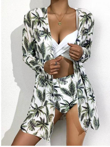 Damen Zweiteiliges Bikini-Set mit floralem Wickelüberwurf Echo Archiv