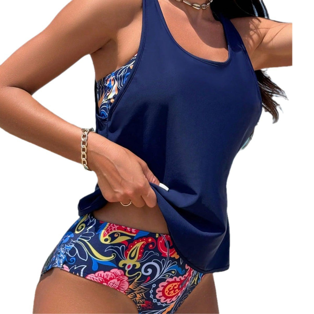 Damen Sportliches Tankini-Set mit floralem Design Echo Archiv