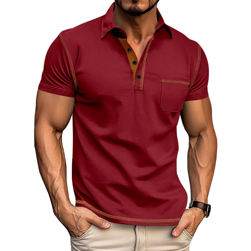 Herren modisches Polohemd mit modernem Kragen und praktischer Brusttasche Echoarchiv