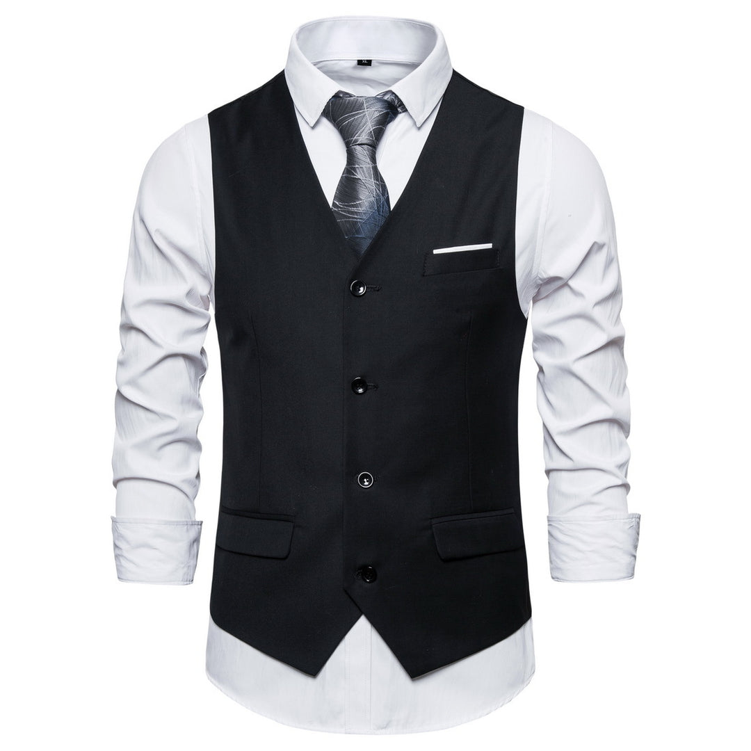 Herren Anzugweste in tailliertem Slim-Fit mit V‑Ausschnitt und Pattentaschen Echo Archiv