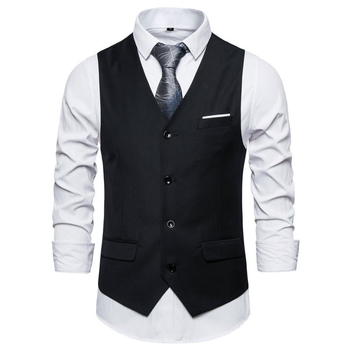 Herren Anzugweste in tailliertem Slim-Fit mit V‑Ausschnitt und Pattentaschen Echo Archiv