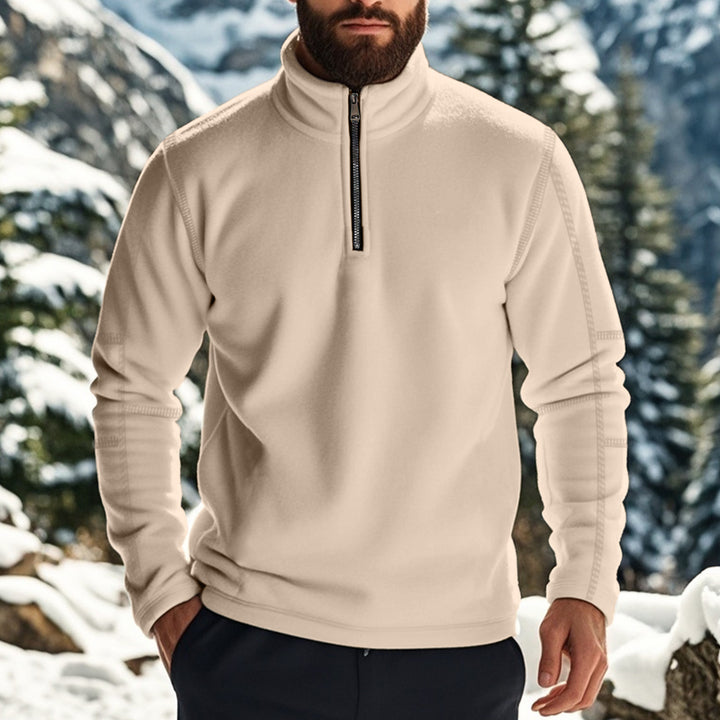 Herren kuscheliger Fleece-Pullover mit half-Zip und hohem Kragen Echoarchiv