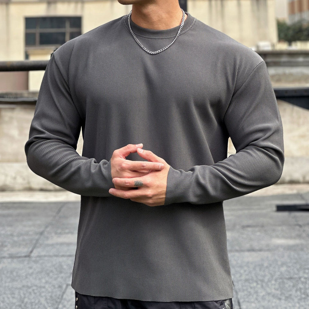 Herren Langarmshirt aus hochwertigem Rippmaterial mit lässigem Schnitt Echoarchiv