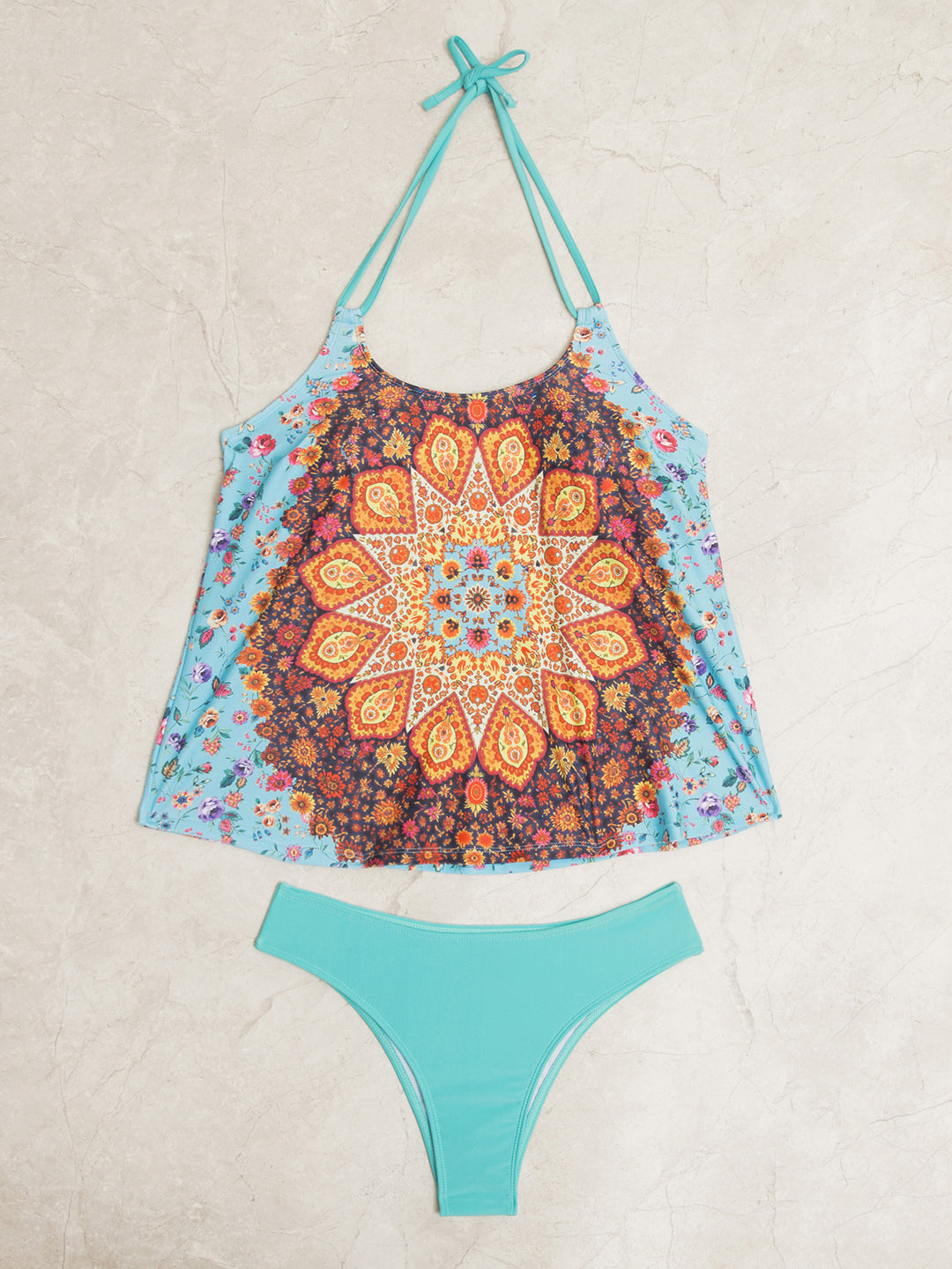 Damen Tankini-Set mit modischem Muster und lässigem Schnitt Echo Archiv
