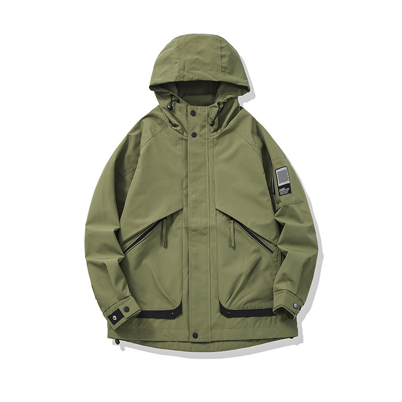 Unisex Multifunktionale Outdoorparka im Boxy‑Cut mit verstellbarer Kapuze und asymmetrischen Reißverschlusstaschen Echoarchiv