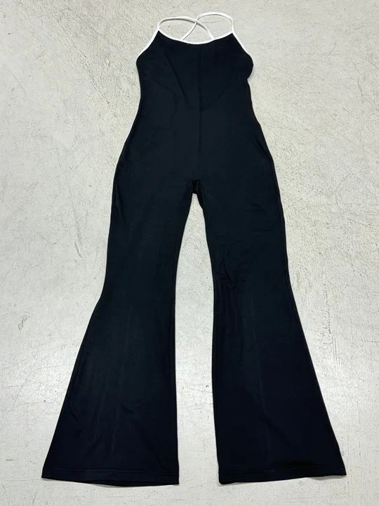 Damen Fluffiger Jumpsuit mit weiten Beinen und raffiniertem Rückenausschnitt Echo Archiv