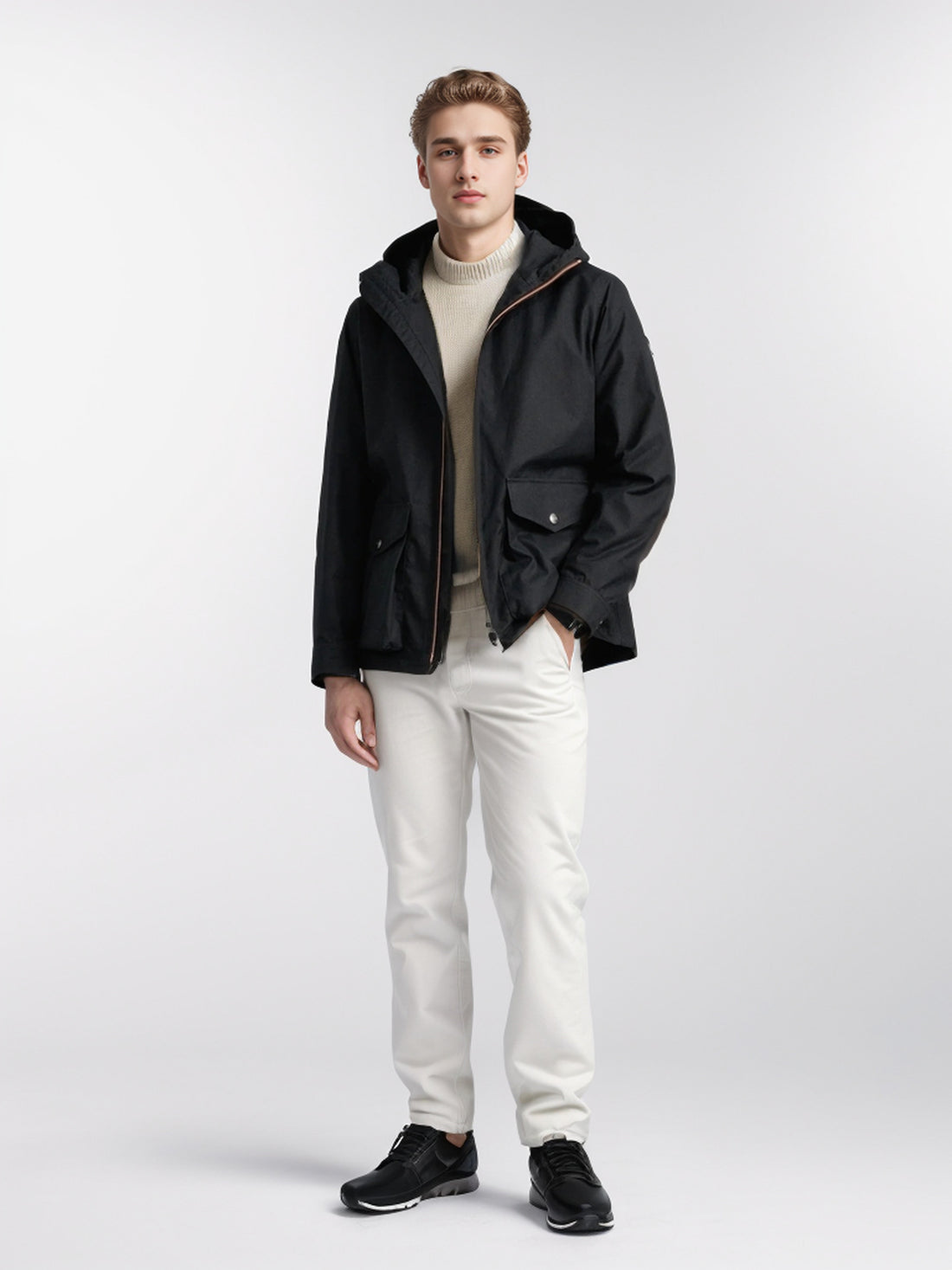 Herren multifunktionale Übergangsjacke mit verstellbarer Kapuze – Taviero