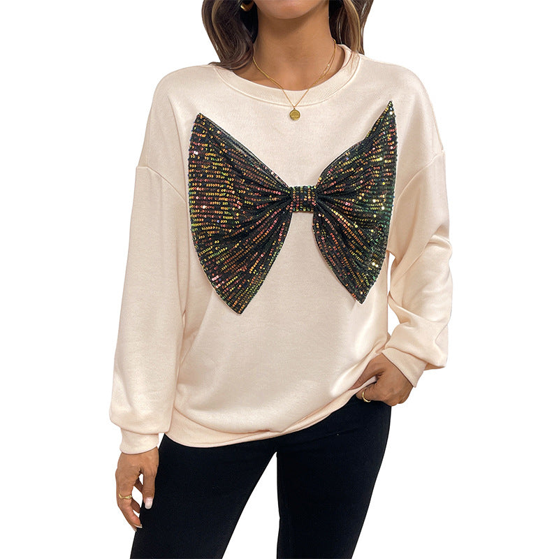 Damen Lässiger Pullover mit funkelndem Schleifenmotiv Echo Archiv