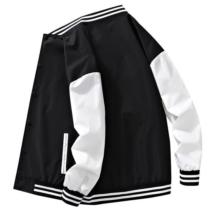 Herren lässige Collegejacke mit farblich abgesetzten Ärmeln und praktischem Reißverschluss Echoarchiv
