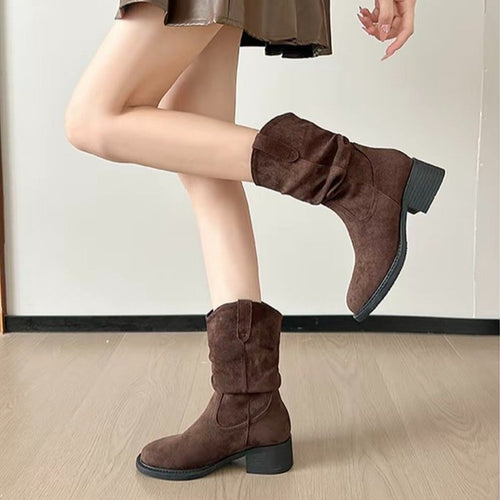 Damen Modische Stiefeletten aus weichem Wildleder Echo Archiv