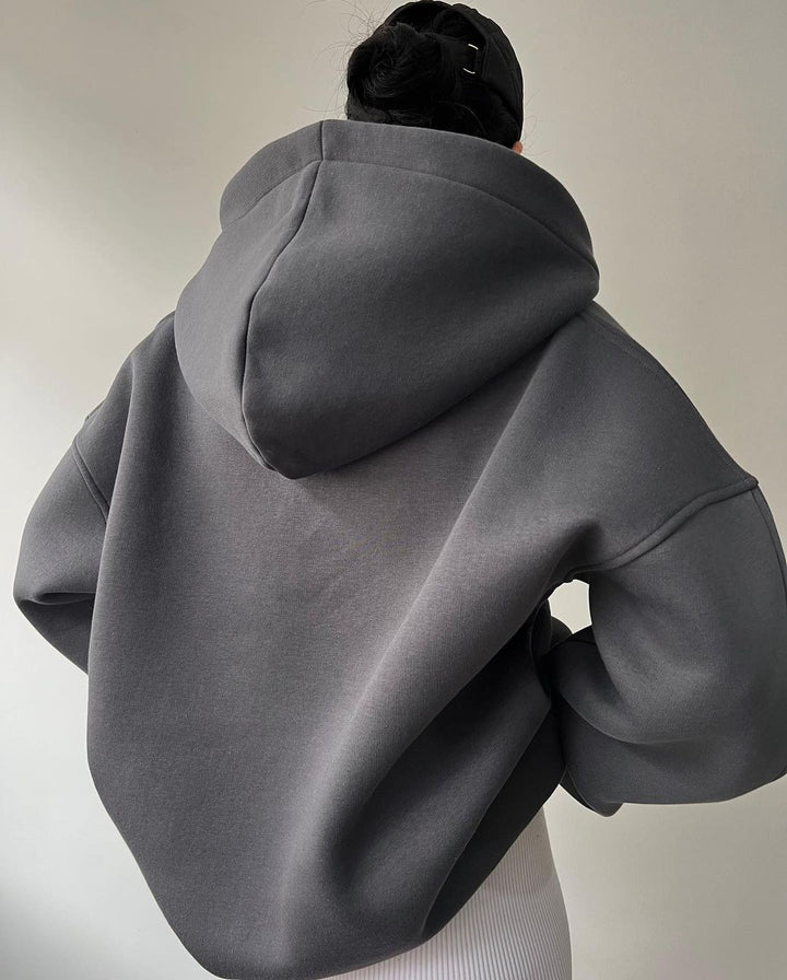 Damen Voluminöser Sculpt-Hoodie mit Oversize-Silhouette und markanter Kapuze Echoarchiv