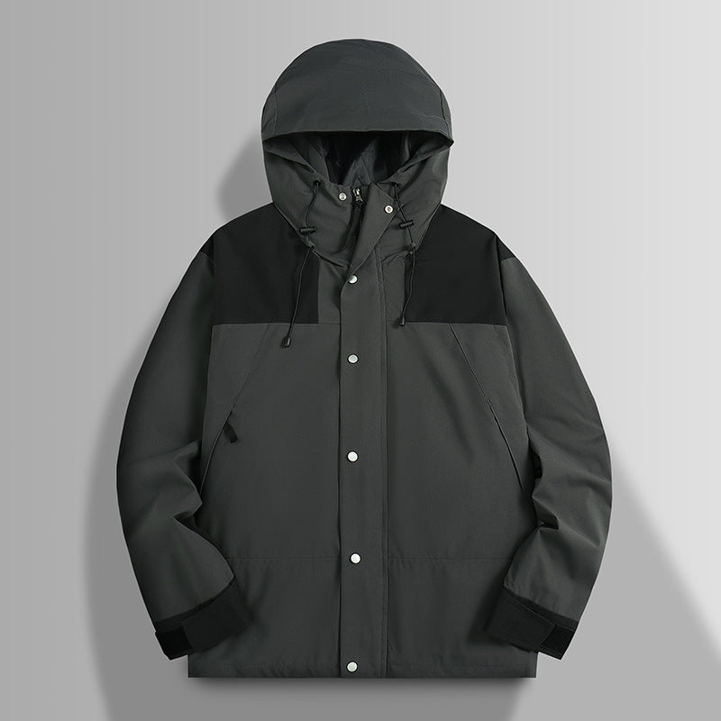 Herren Wasserfeste Softshelljacke mit Kapuze, verstellbaren Bündchen und verdeckter Druckknopfleiste Echo Archiv